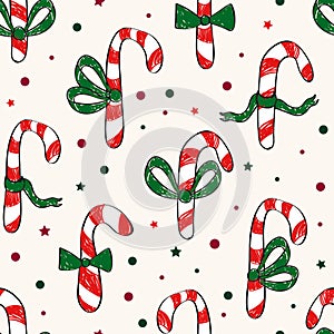 Candy Cane Half-Drop with ...n ribbons and confetti