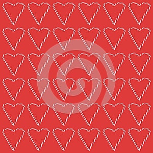 Candy Cane Heart Shape Pattern Decoration Romantic Design
