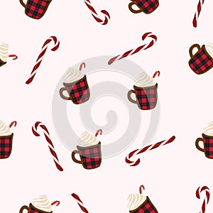 Candy cane and hot chocolate mug backdrop