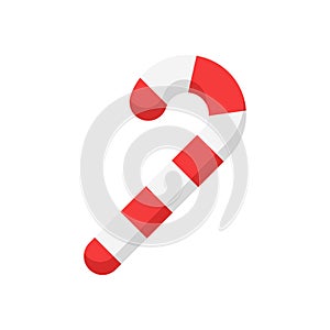 candy cane icon, flat icon vector illustration isolated on white background.