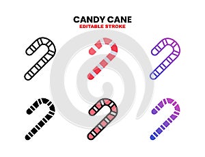 Candy Cane icon set with different styles.