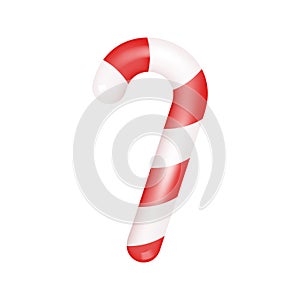 Candy Cane Isolated on White Background