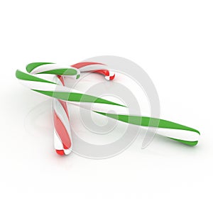 Candy cane isolated white background