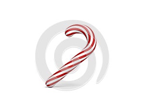 Candy cane isolated on white color. White and red