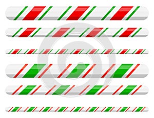 Candy cane line border divider for christmas design on