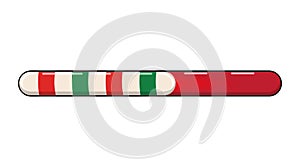 Candy cane progress bar Vector illustration isolated on white background. Red and green Christmas Loading sign for Greeting card,