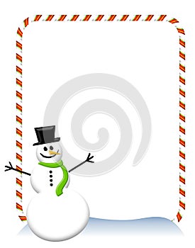 Candy Cane Snowman Border 2
