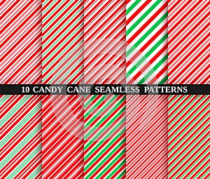 Candy cane stripe seamless pattern. Christmas texture. Vector illustration photo