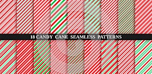 Candy cane stripe seamless pattern. Christmas texture. Vector illustration photo