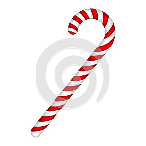 Candy cane striped in Christmas colours. Vector illustration on a white background.