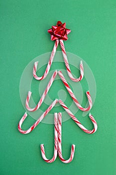 Candy Cane Tree on green background