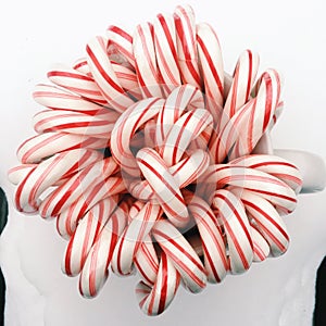 Candy Canes overhead in a mug