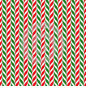 Candy canes vector background. Seamless xmas pattern with red, green and white candy cane stripes. photo