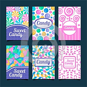 Candy card design template collection