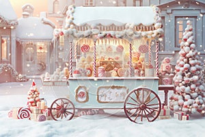 Candy cart. Ai generated image