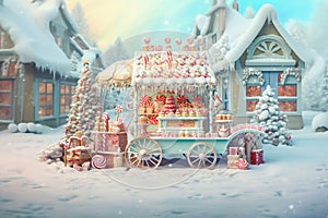 Candy cart. Ai generated image