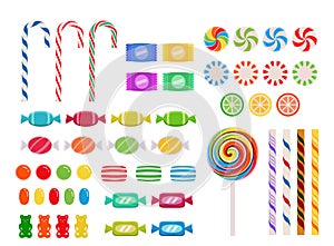 Candy Collection in Flat Design Style