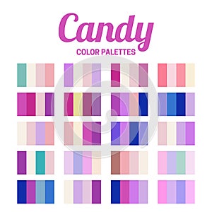 Candy Color Palette Swatches Pink Vector