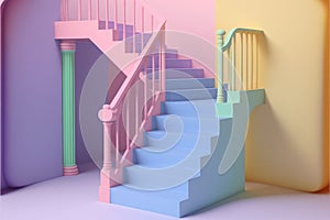 Candy colored scene, AI generated