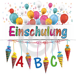 Candy Cones Banner Balloons Letters Einschulung