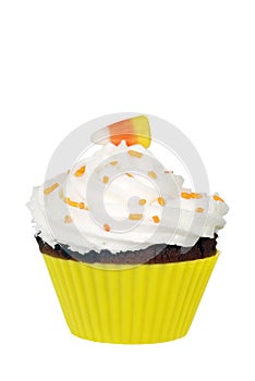 Candy corn cupcake with butter cream icing