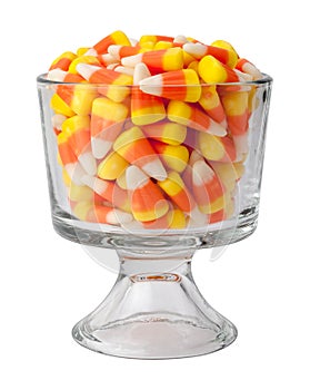 Candy Corn in a Dessert Glass