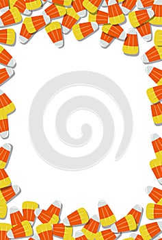 Candy Corn Frame Background Horizontal Vector Illustration 1