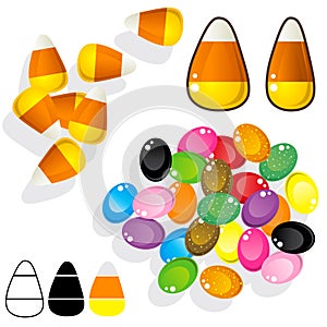 Candy corn and jelly beans photo