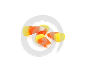 Candy Corn Over White Background