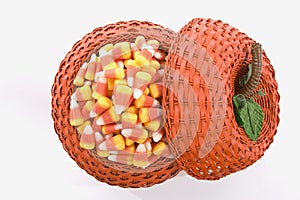 Candy Corn In Pumpkin Basket