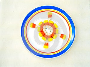 Candy corn, thanksgiving concept