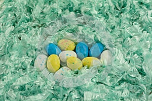 Candy covered malted milk chocolate Easter eggs