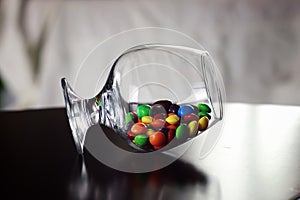 Candy dragee in glass