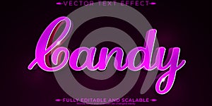 Candy editable text effect, editable sweet and sugar text style