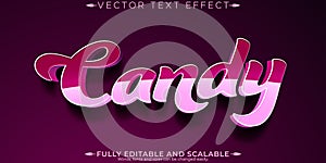 Candy editable text effect, editable sweet and sugar text style