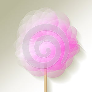 Candy floss pink on a white background. Vector Illustration.