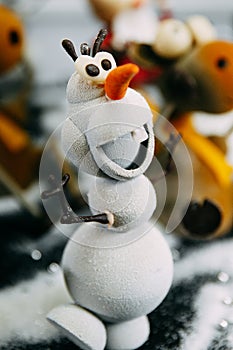 Candy in the form of snowman for new year