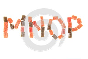 candy fruit cubes alphabet