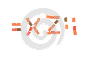 candy fruit cubes alphabet