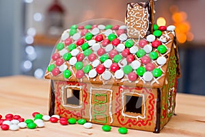 Candy ginger house background Christmas tree