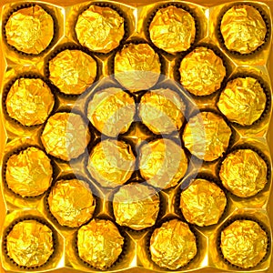 Candy in gold wrappers