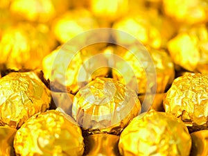 Candy in gold wrappers