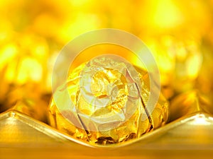 Candy in gold wrappers