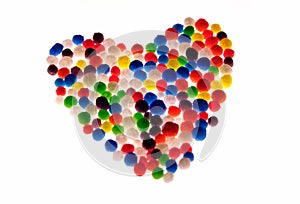 Candy heart on a white background