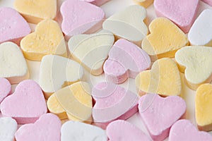 Candy hearts as background