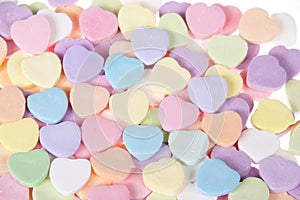 Candy Hearts pastel on white background