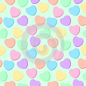 Candy Hearts Seamless Pattern