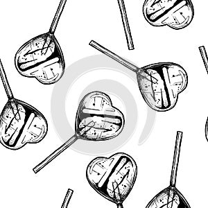 Pattern with candy hearts