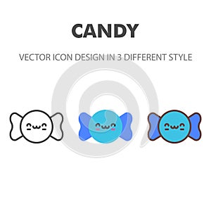 Candy icon. Kawai and cute food illustration. for your web site design, logo, app, UI. Vector graphics illustration and editable