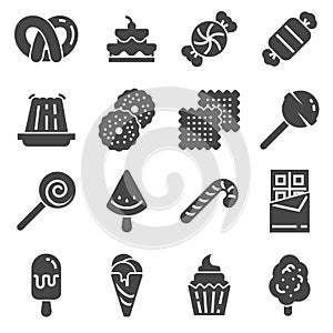 Candy icon set. 16 candy icons for web design